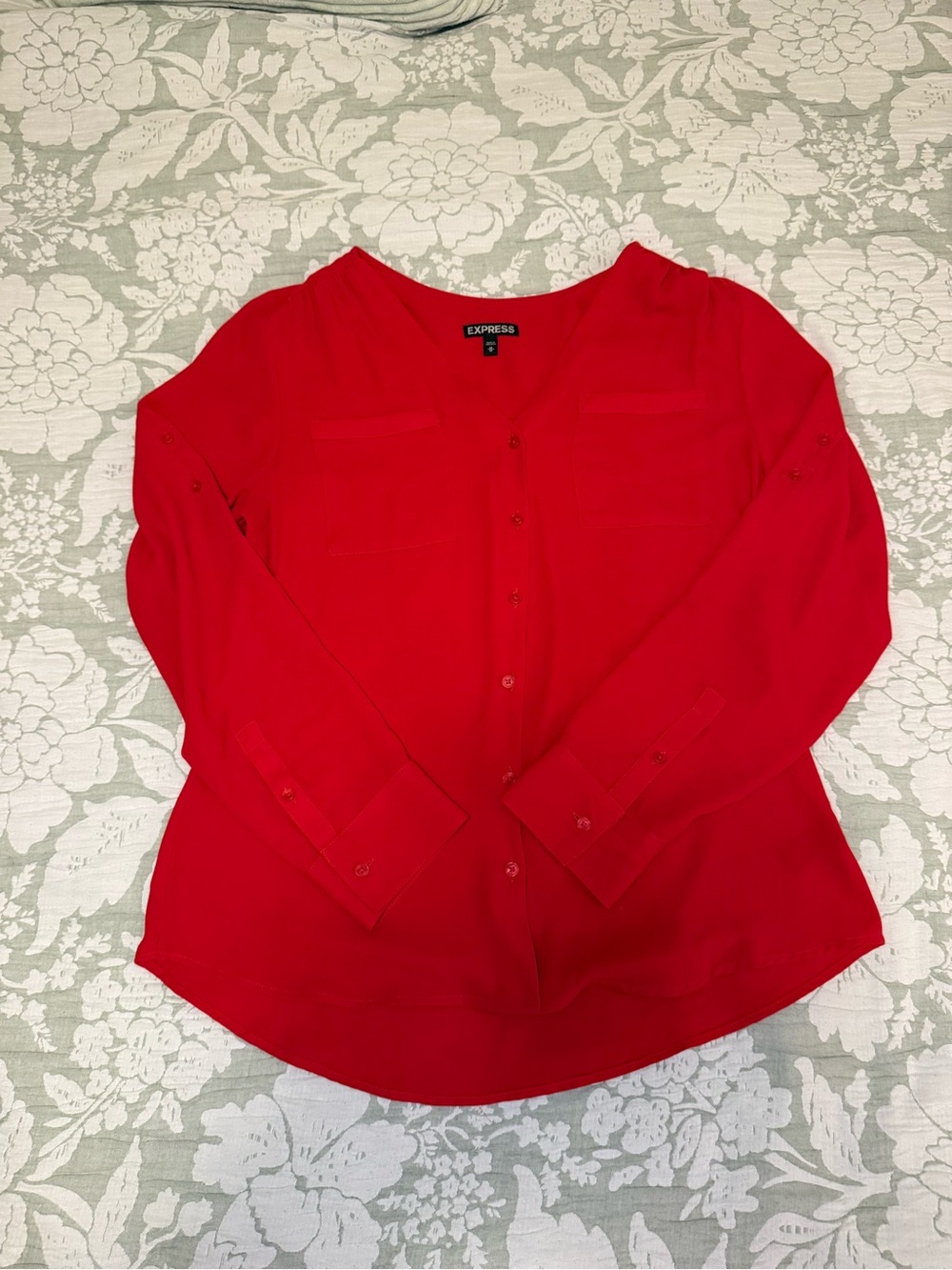 Express Portifino Red Button-Up